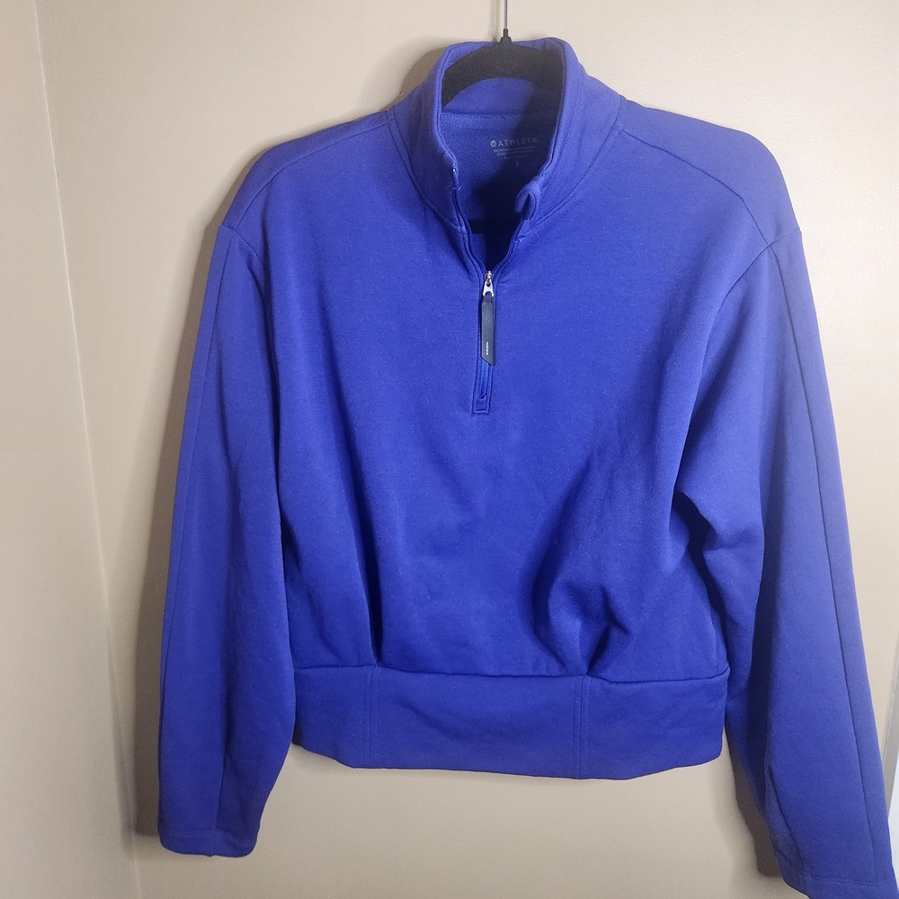 Athleta Altitude Polartech Half Zip Sweatshirt Noble Blue Small 427880